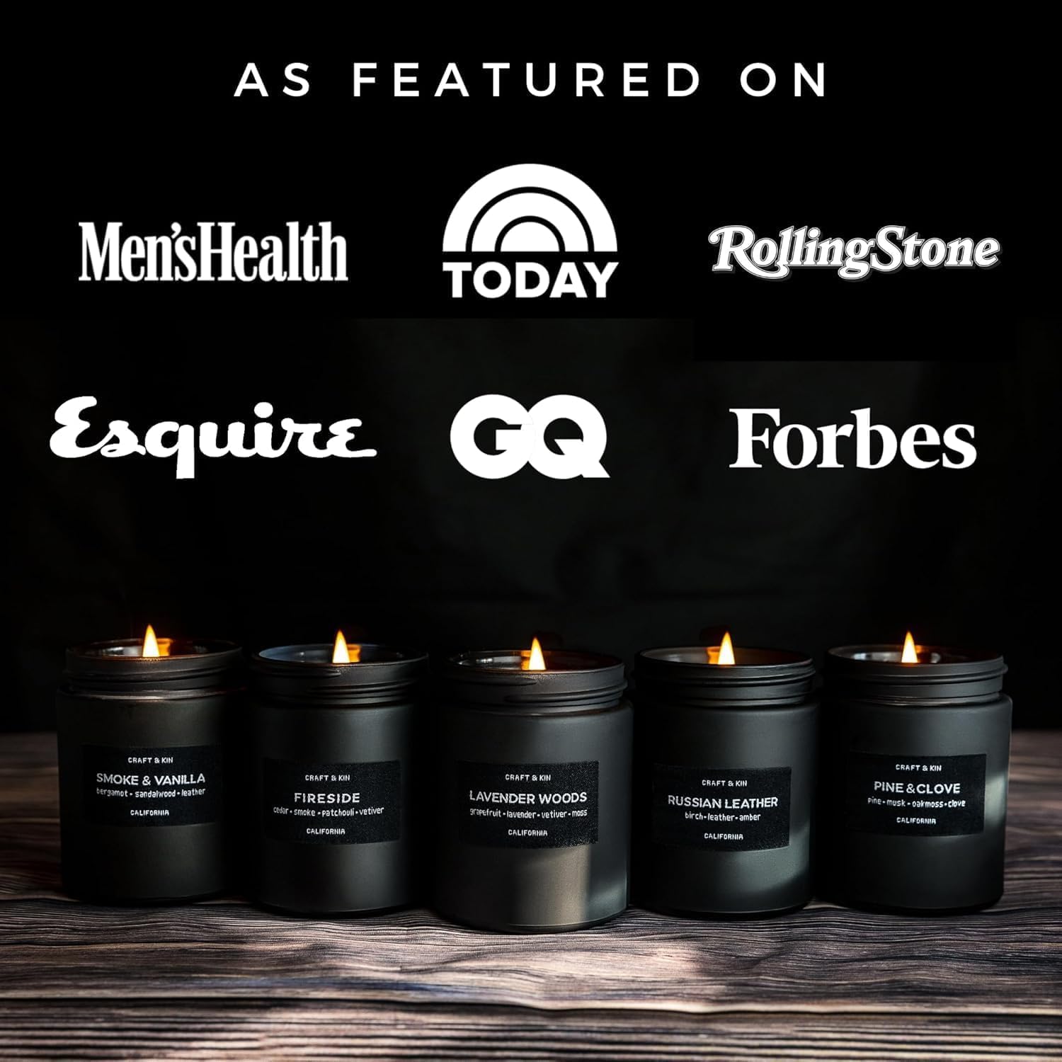 Premium soy wax woodwick candle by Craft & Kin
