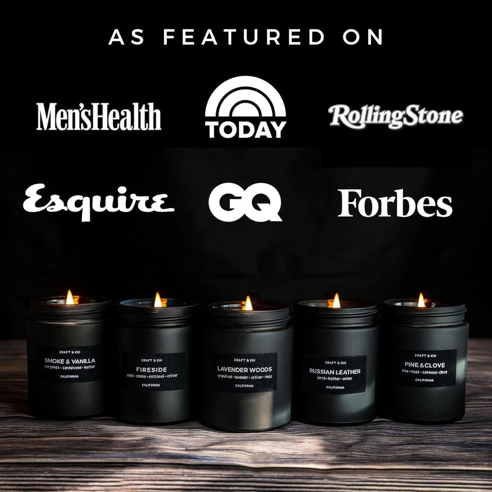 Premium soy wax woodwick candle by Craft & Kin