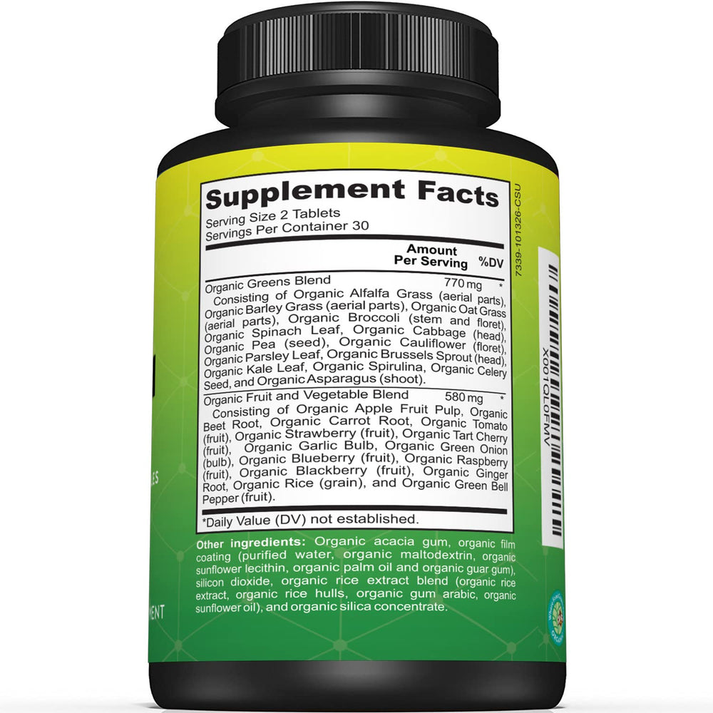 Close-up of Greens Tablets per pack