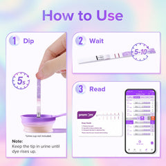 Premom dip test being conducted with OPK strips