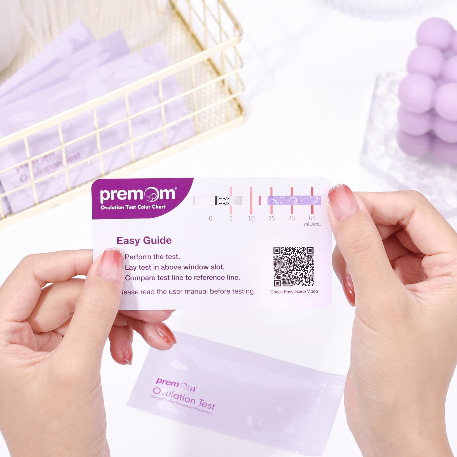 Clear, unambiguous test result on Premom ovulation test strip
