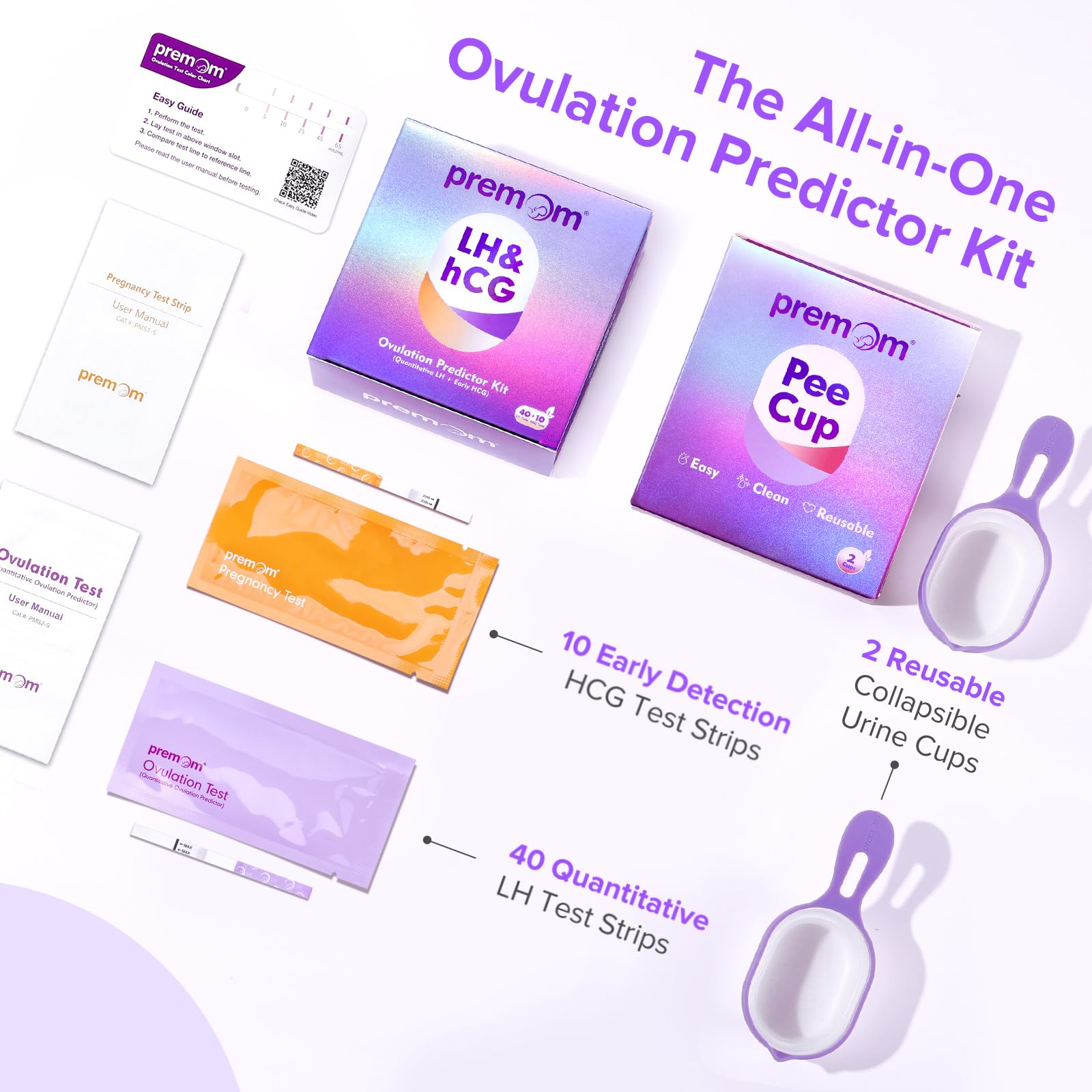 Ten hCG pregnancy test strips for Premom kit