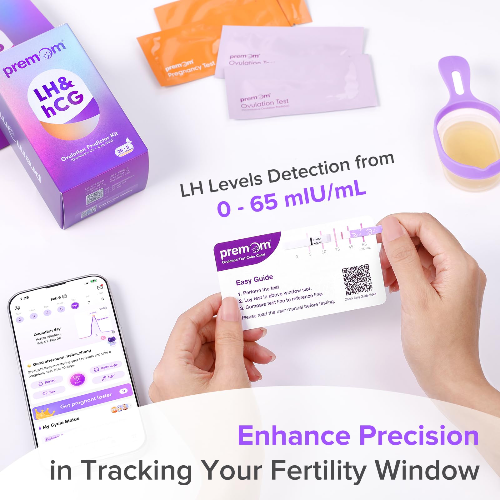 Premom pregnancy test strips for hCG