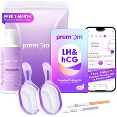 Premom quantitative OPK kit with 25 LH test strips and 5 pregnancy tests