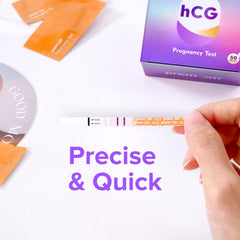 Close-up of Premom test strip showing lines