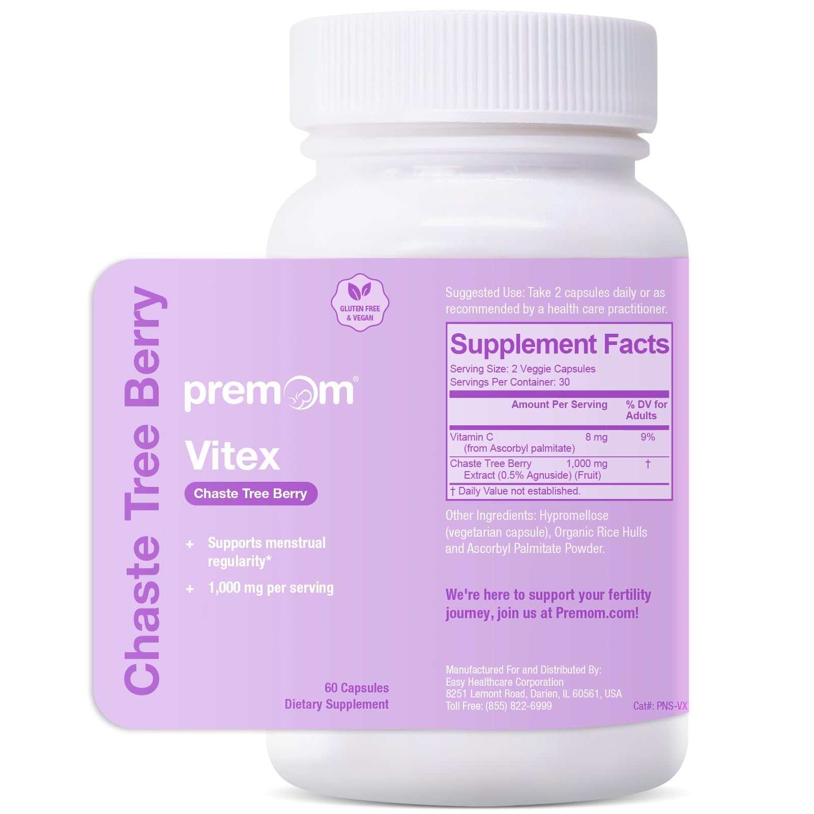 Premom Vitex 1000mg bottle