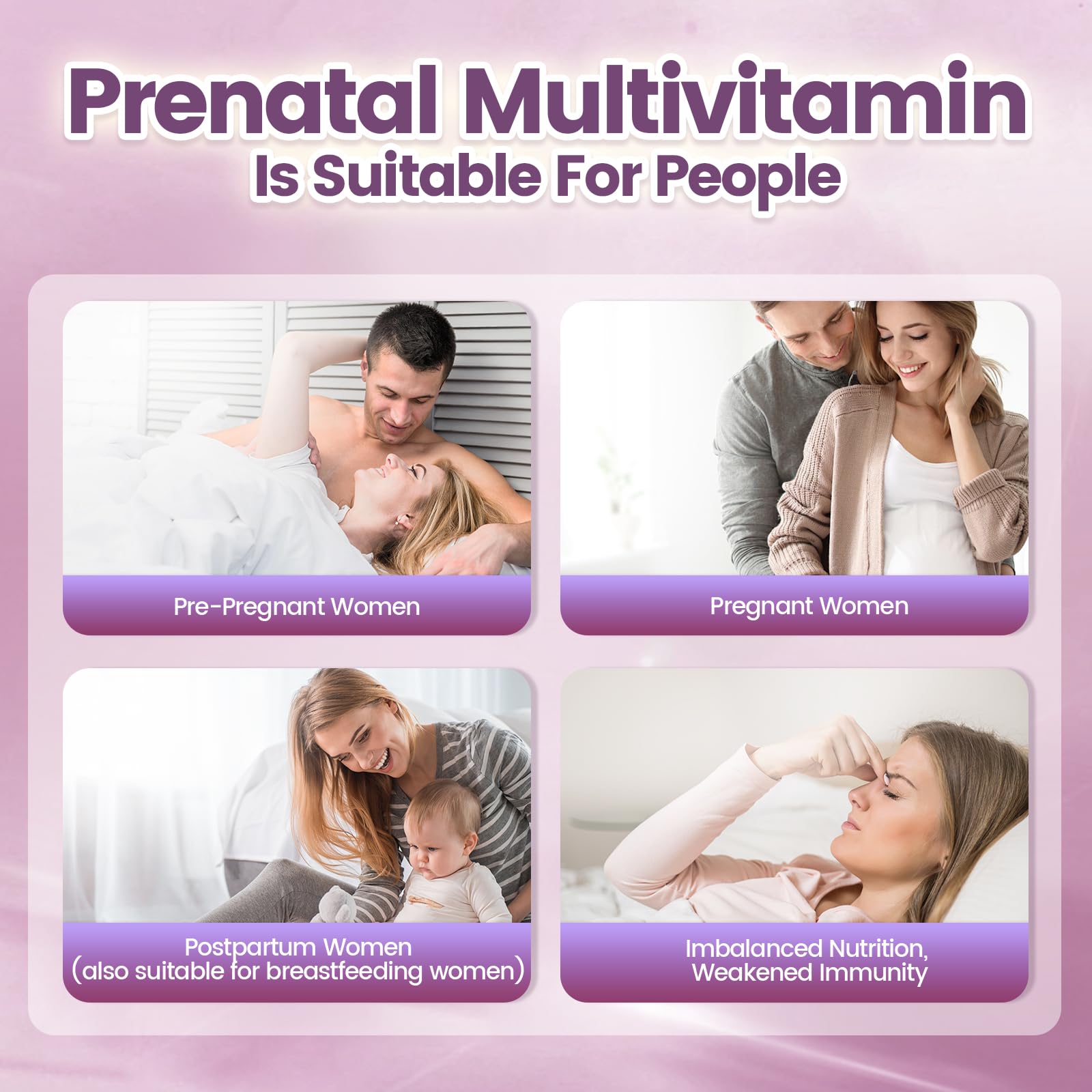 Nutrients: Folic acid, D3, B6 and B12 vitamins in formula