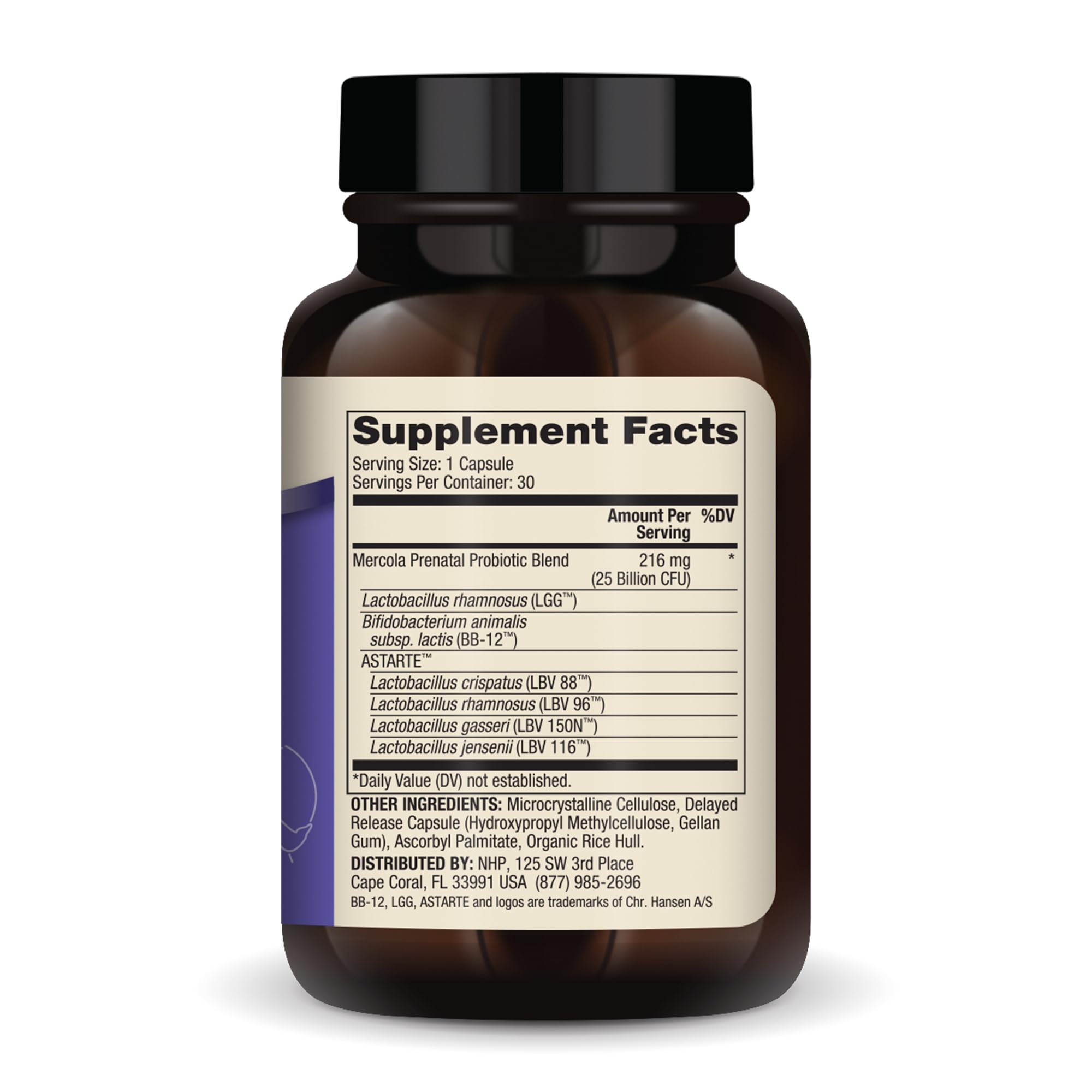 Illustration of six probiotic strains used in prenatal formula