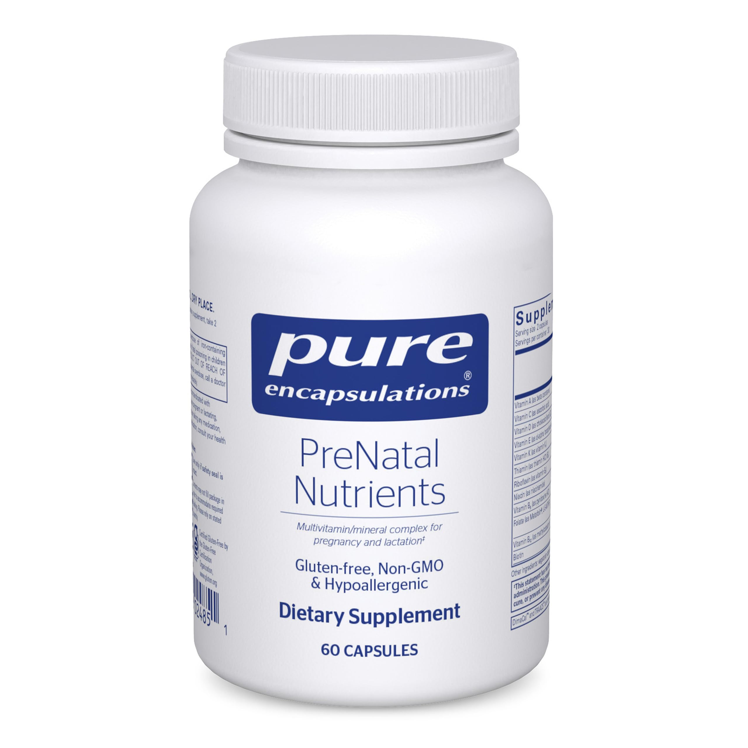 Pure Encapsulations PreNatal Nutrients bottle label