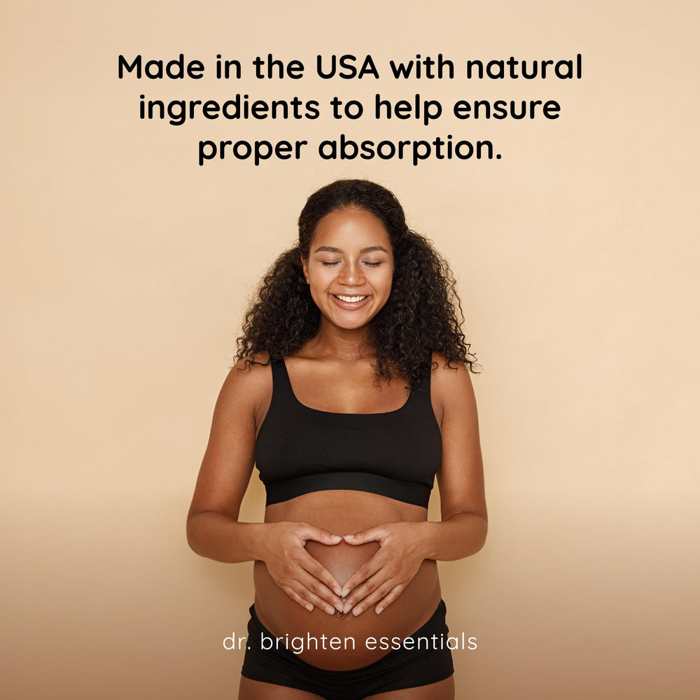 Vegan, non-GMO, gluten-free prenatal vitamins label