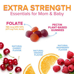 Vegan prenatal vitamins folate gummy packaging