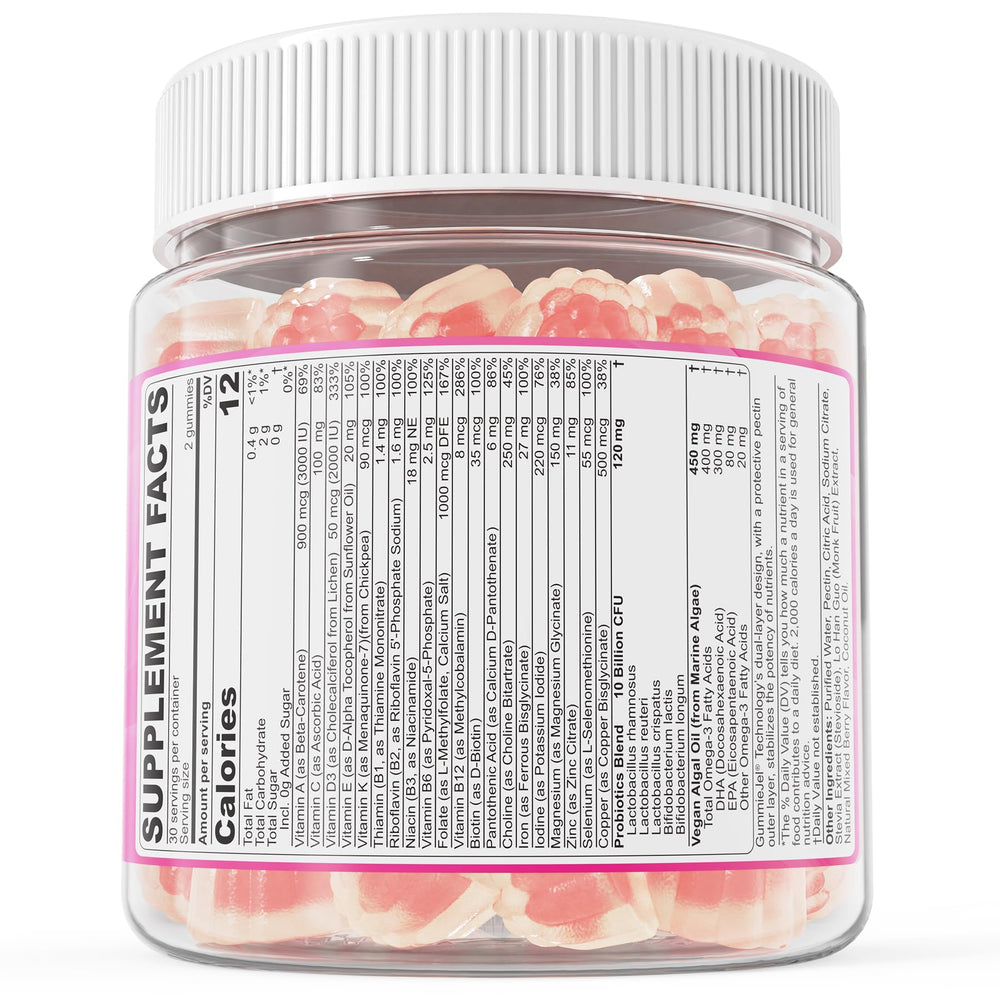 60-count bottle of prenatal vitamins for women