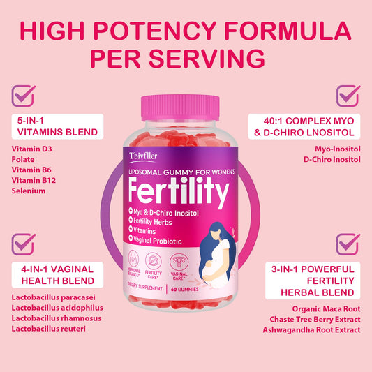 Close-up of prenatal vitamins with Myo-Inositol and D-Chiro-Inositol in raspberry flavor