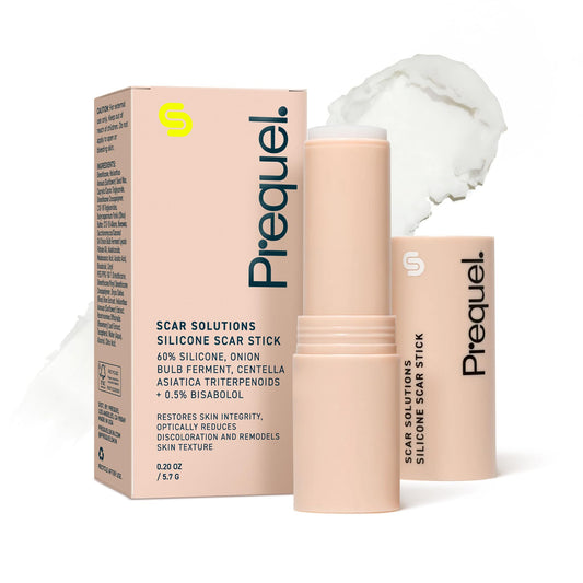 Prequel Skin Scar Solutions stick-application demonstrates precise, targeted scar support for small areas.