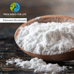 Back label of Prescribed for Life Potassium Bicarbonate Powder 1 lb