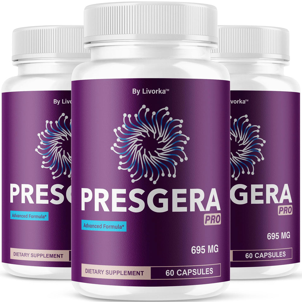 Presgera Pro Capsules bottle on white background