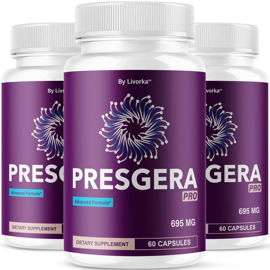 Presgera Pro Capsules bottle on white background