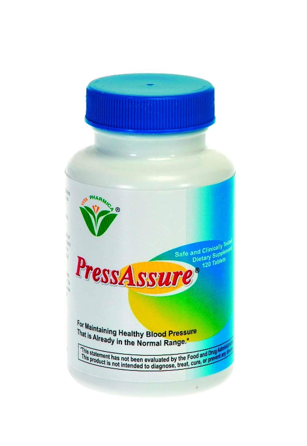 Vita Pharmica PressAssure 120 tablets bottle front view