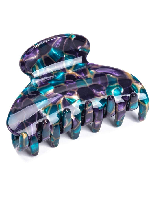 Prettyou tortoise-shell hair clip in green-purple for secure, stylish everyday wear.