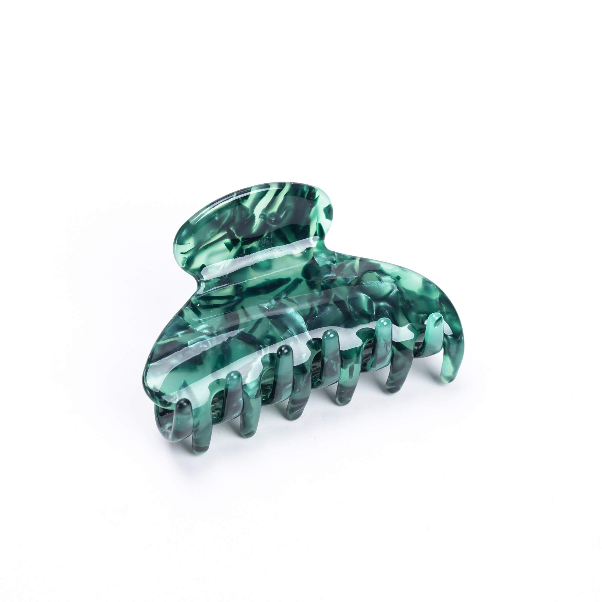 Prettyou handmade tortoise forest barrette close-up shows premium acetate and elegant texture.