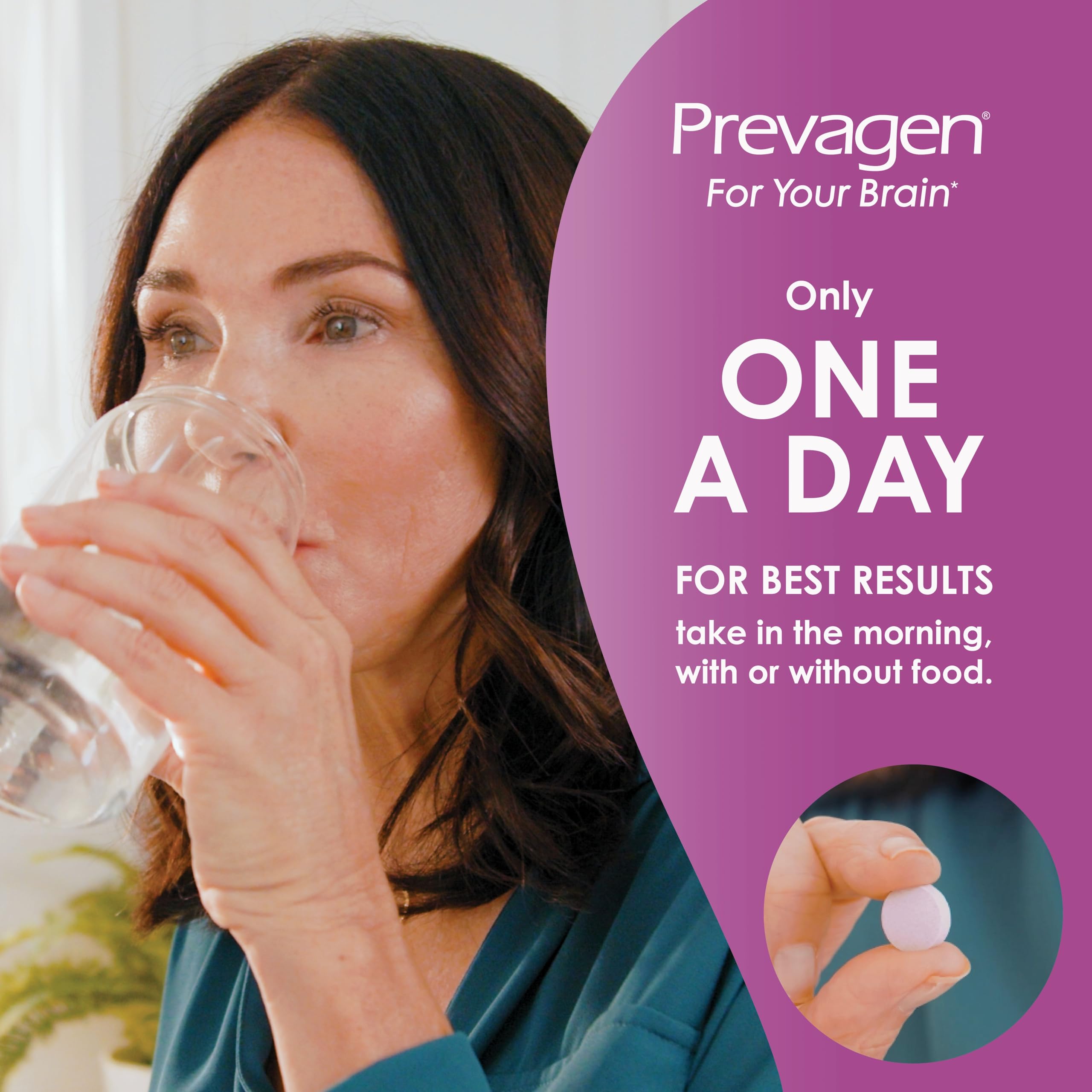 Prevagen bottle label nutrition panel with 20 mg apoaequorin and vitamin D3