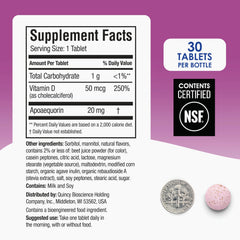 Close-up of Prevagen chewable tablet in berry flavor for daily use