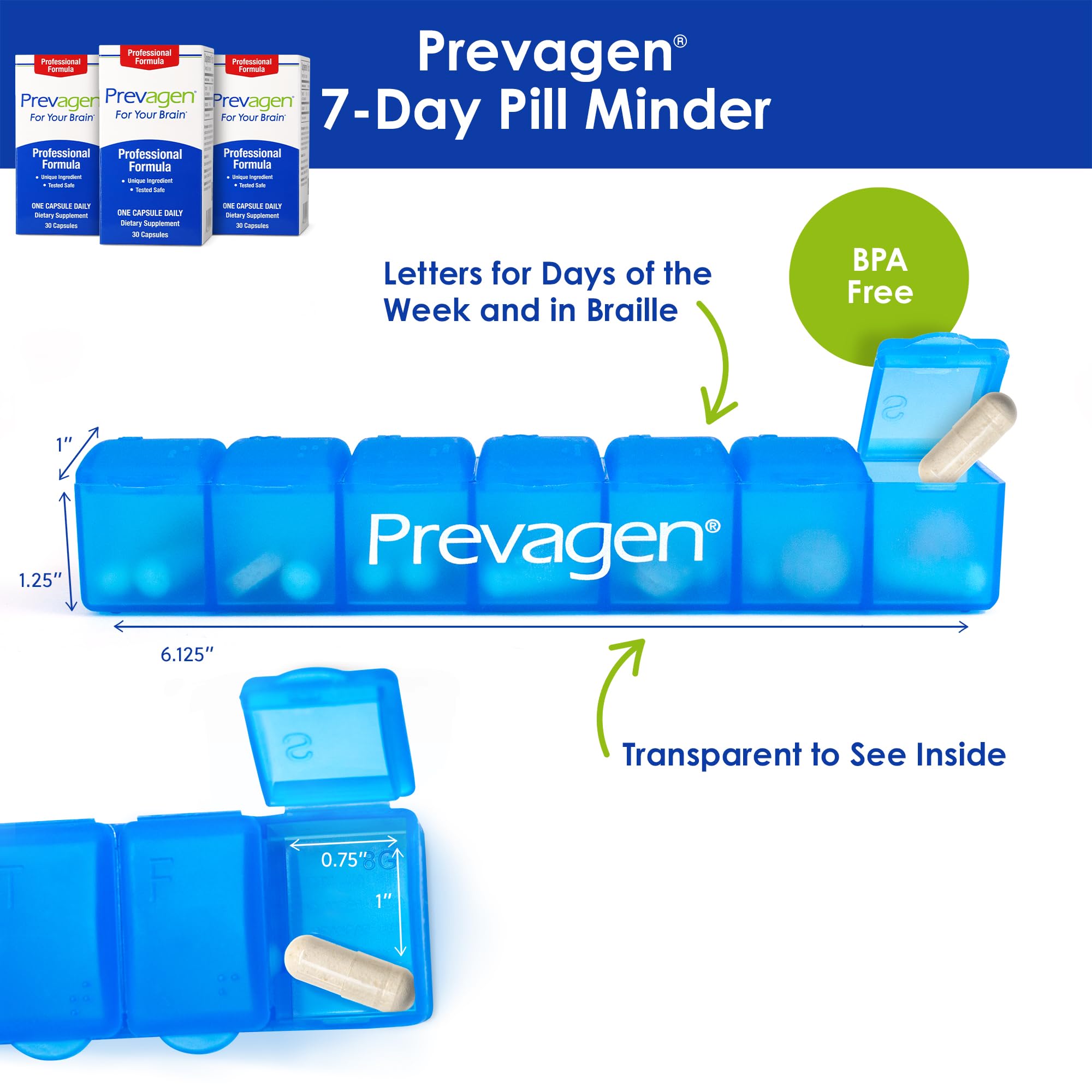 Prevagen Apoaequorin 40mg capsule close-up, highlighting the brain-supporting ingredient.