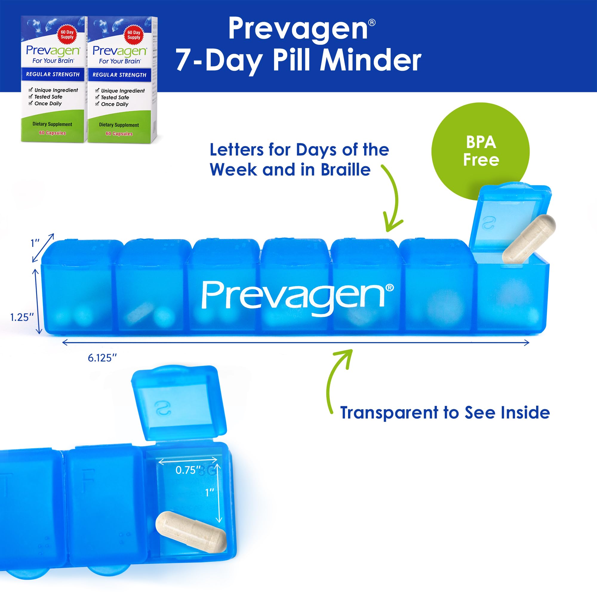Close-up of Prevagen Regular Strength capsule