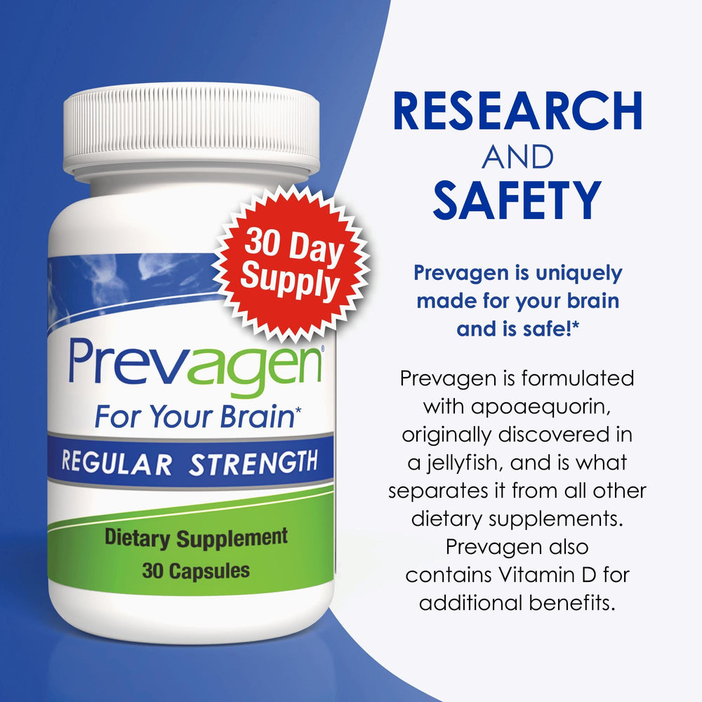 Safety testing and allergenicity notes on Prevagen packaging