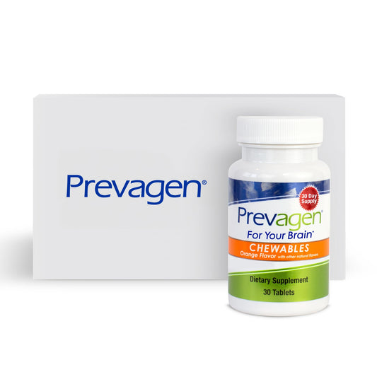 Prevagen regular strength orange chewables bottle and packaging front