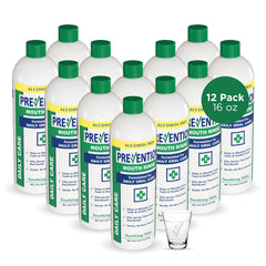 Bottle of Prevention Daily Care mouthwash with mint label