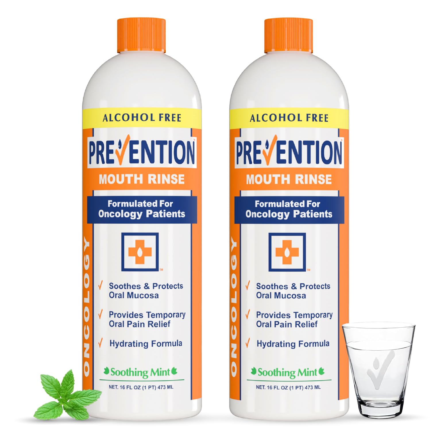 Prevention Oncology Mouthwash 16 oz bottle with 2-pack packaging