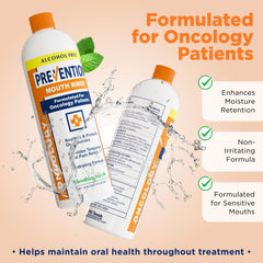 Pouring Prevention Oncology Mouthwash into a cap