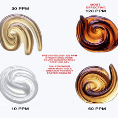 Close-up of the deep amber colloidal silver gel texture