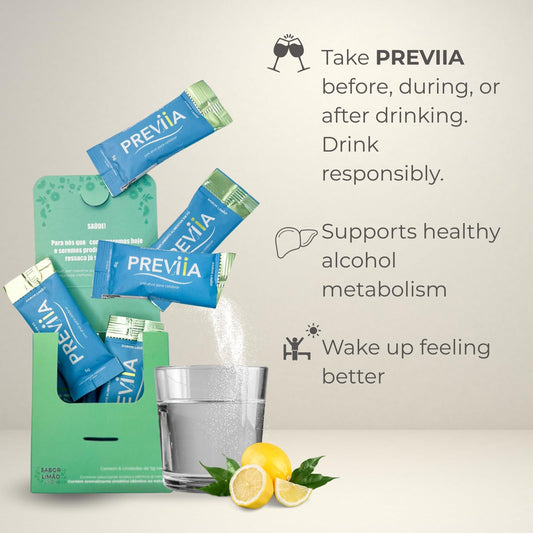 Previia dissolves quickly in water for a refreshing start.