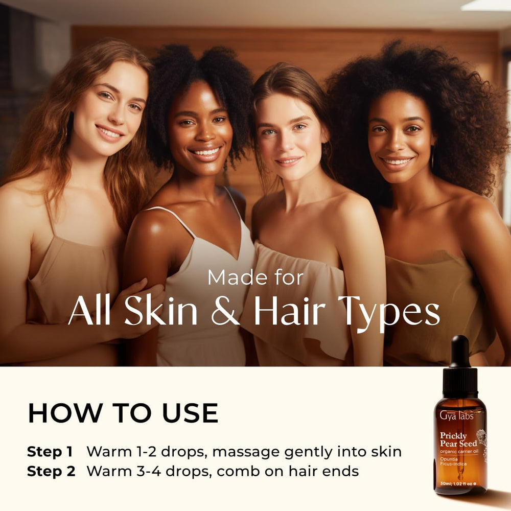 Prickly pear seed oil applied to face