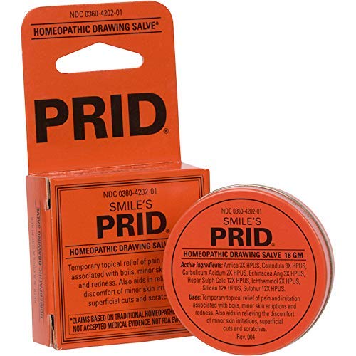 Two 18 g Prid Homeopathic Drawing Salve tubes in packaging