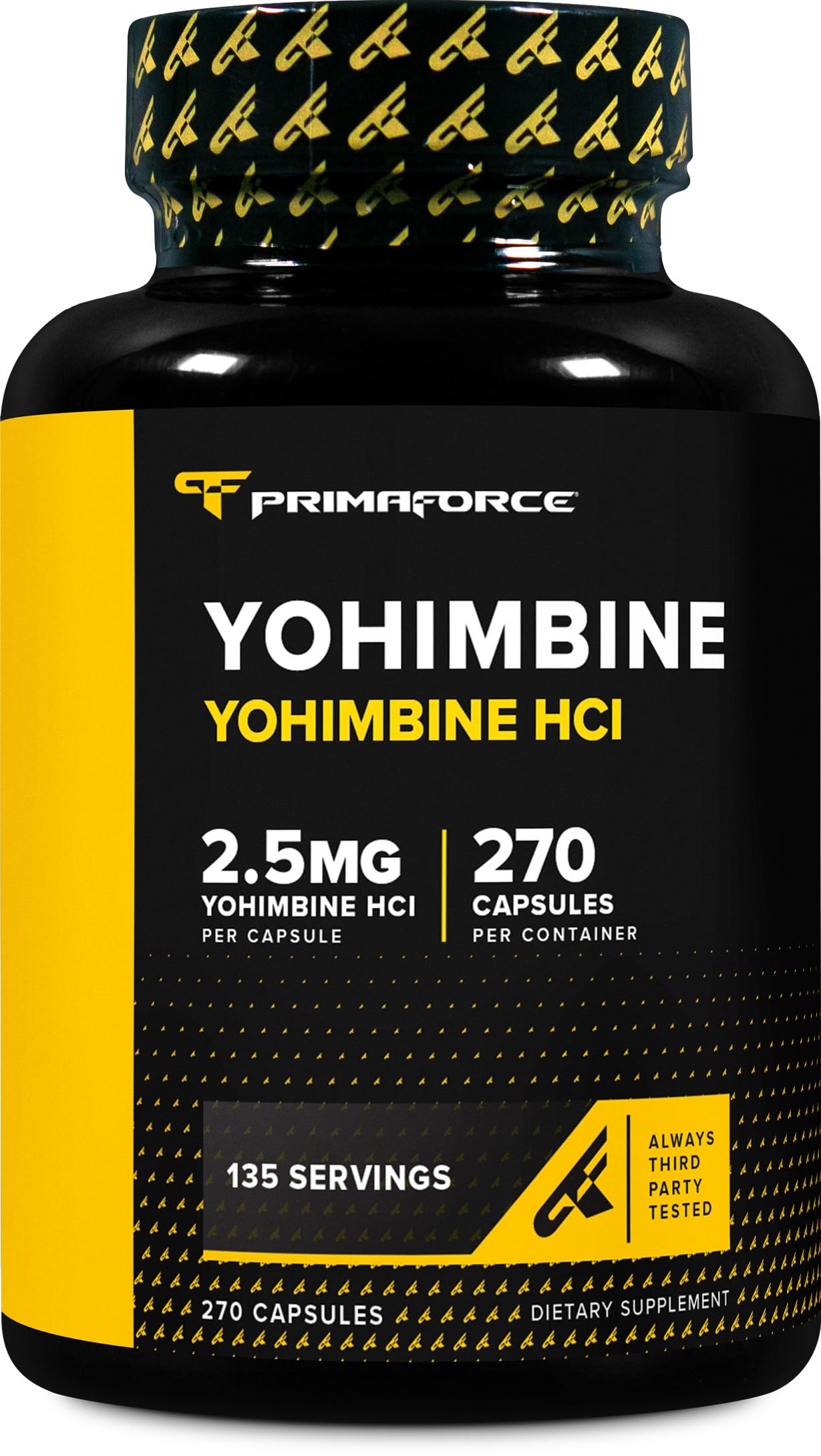 PrimaForce Yohimbine HCl 2.5mg 270-caps bottle label