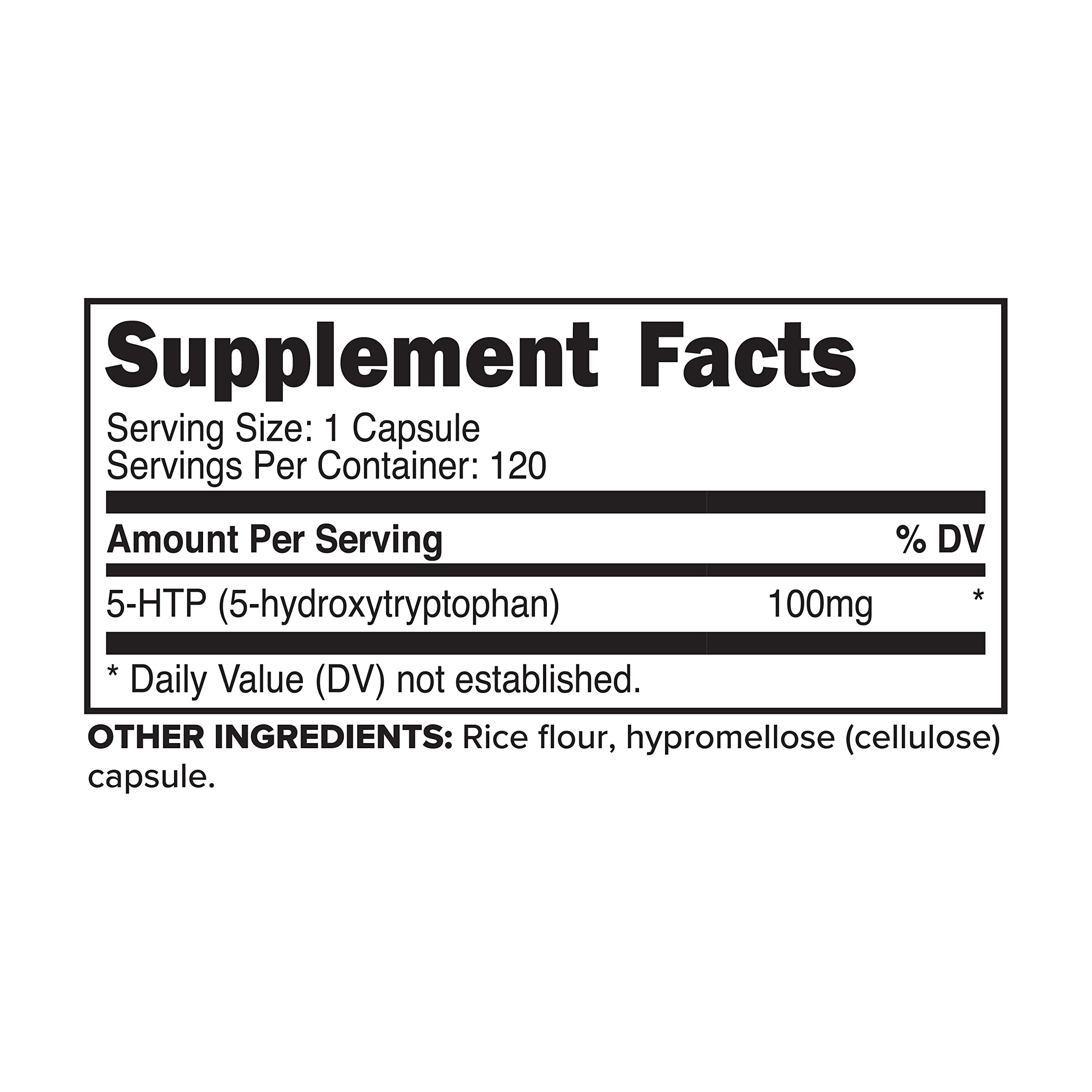 Close-up of Primaforce 5-HTP capsules - 100mg per serving