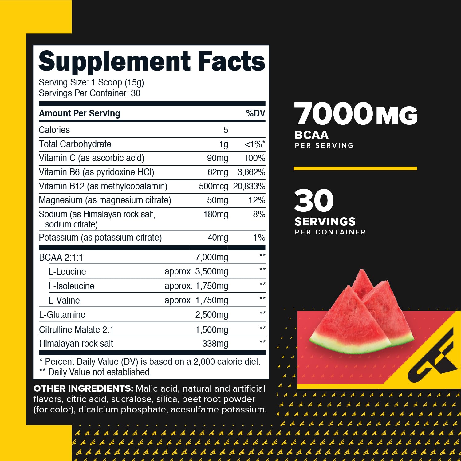 Primaforce BCAA Powder Watermelon packaging and label