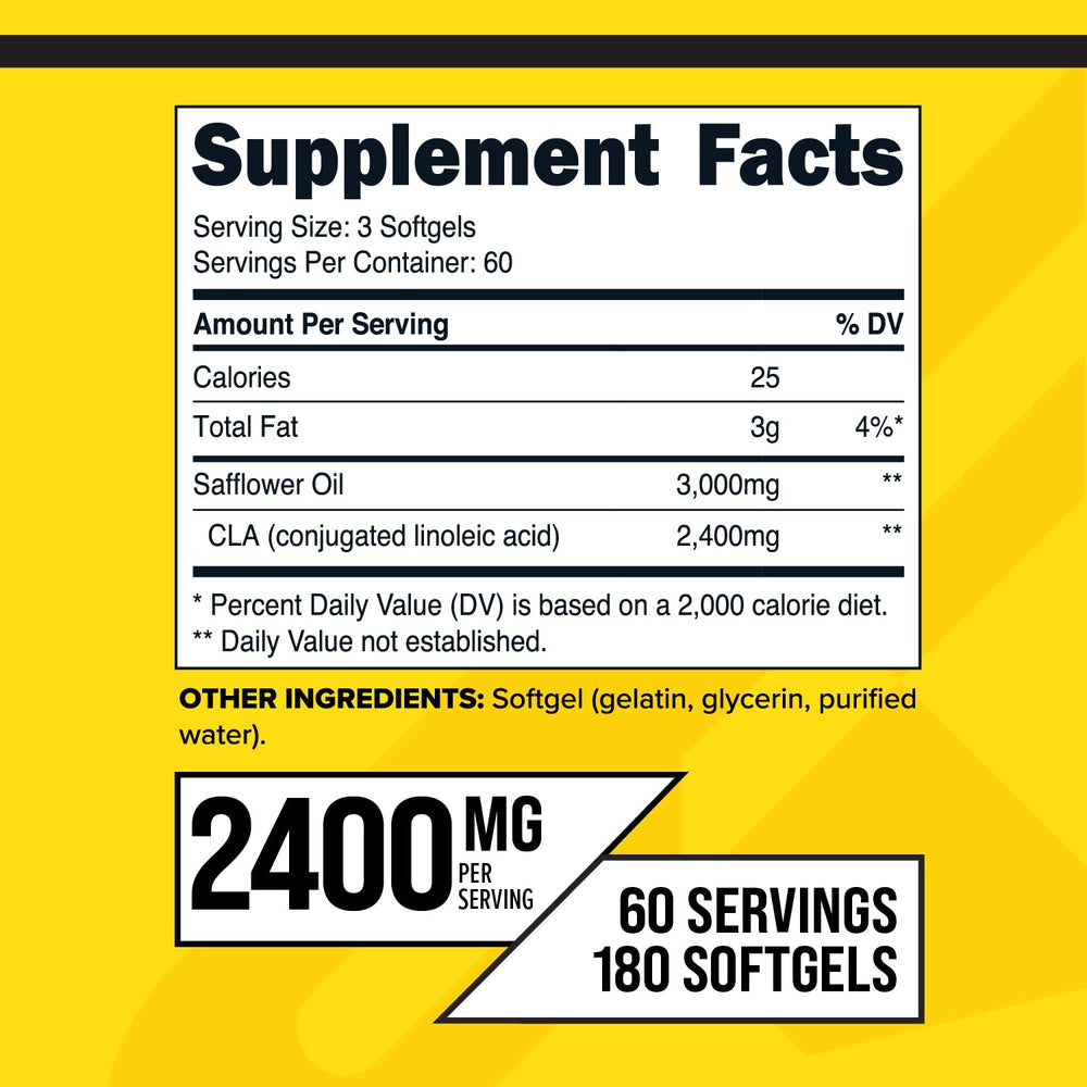 Primaforce CLA bottle - back label