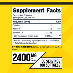 Primaforce CLA bottle - back label