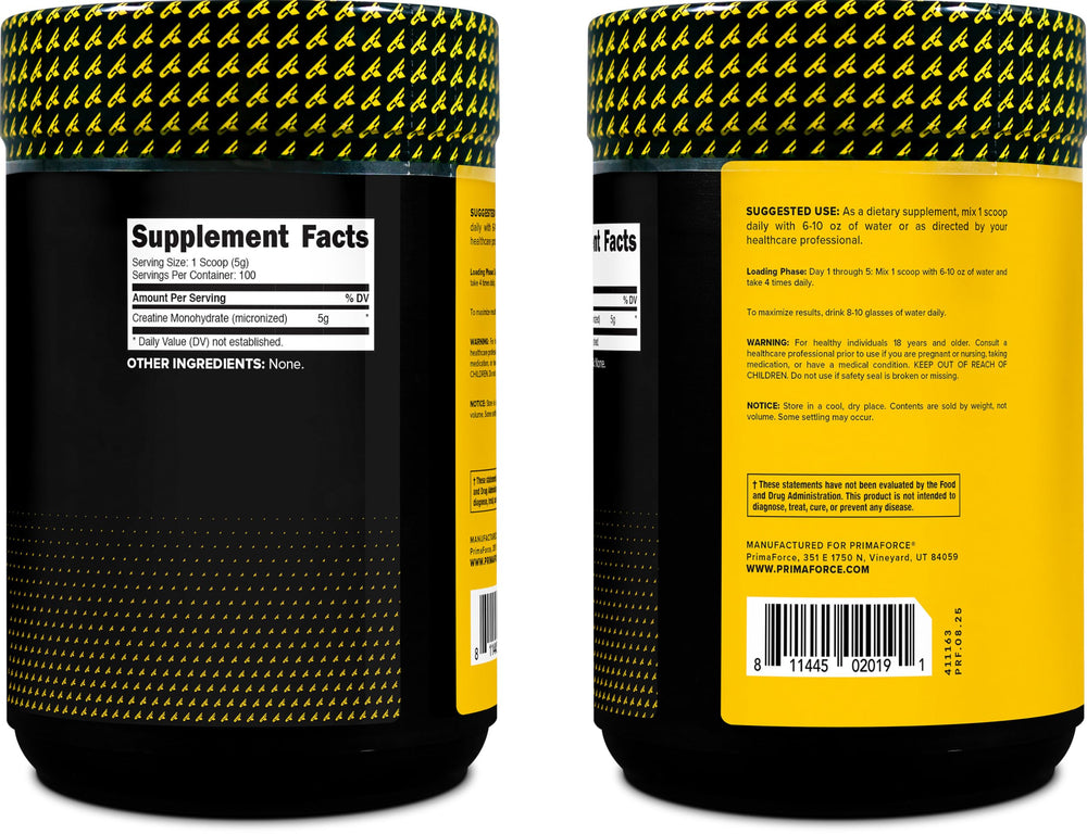 ISO-accredited third-party testing badge for Primaforce creatine