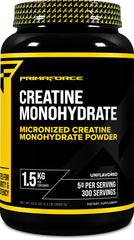 Front view of Primaforce Creatine Monohydrate 1.5 KG bottle