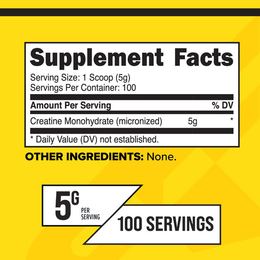 Side view of Primaforce 500 g creatine bottle