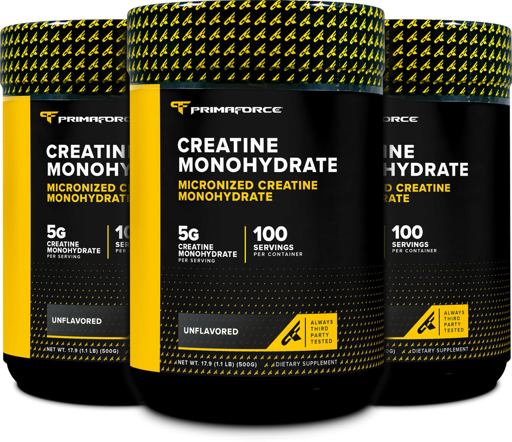 Close-up of micronized creatine powder texture