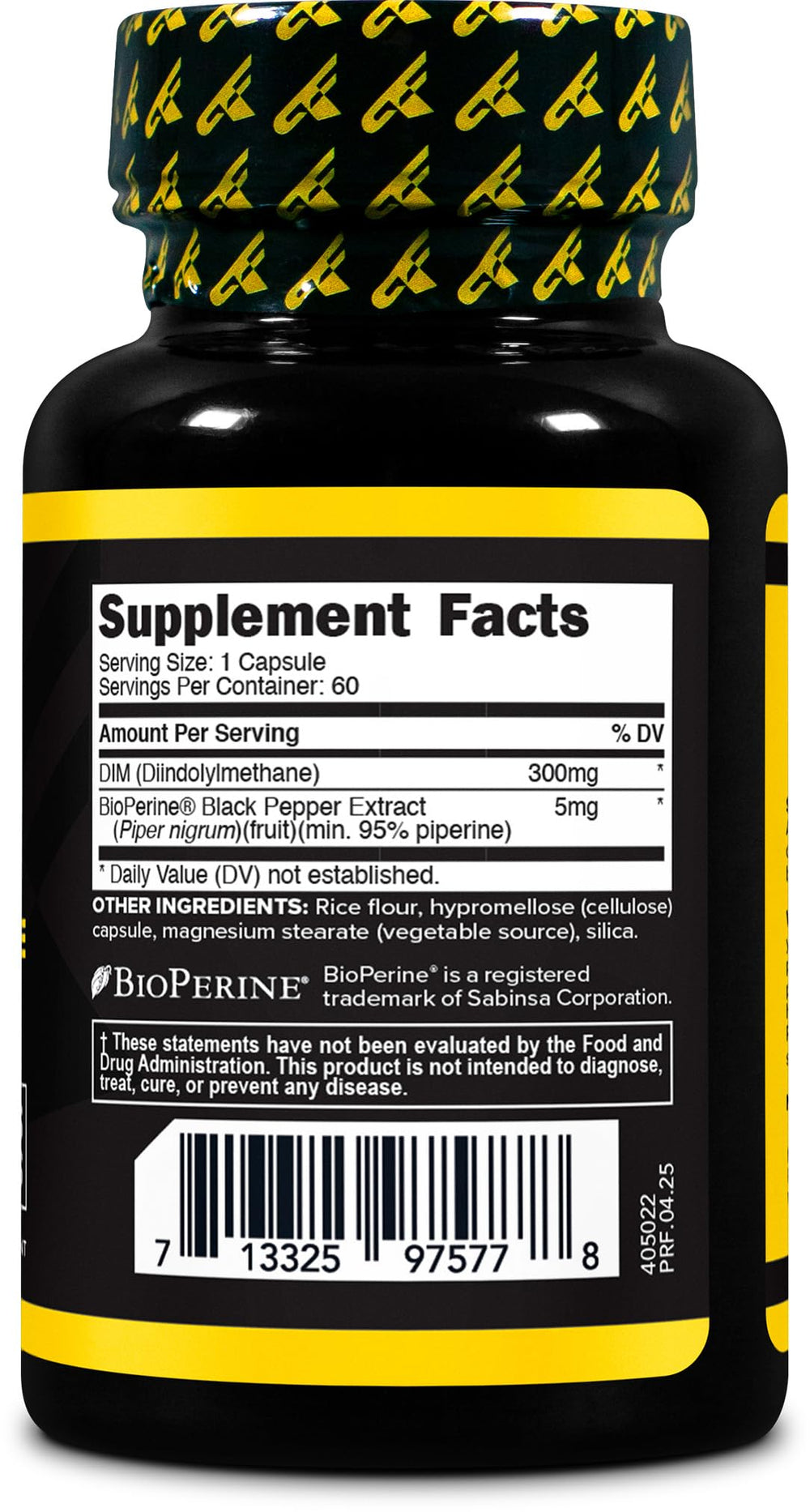 DIM 300mg per capsule label close-up