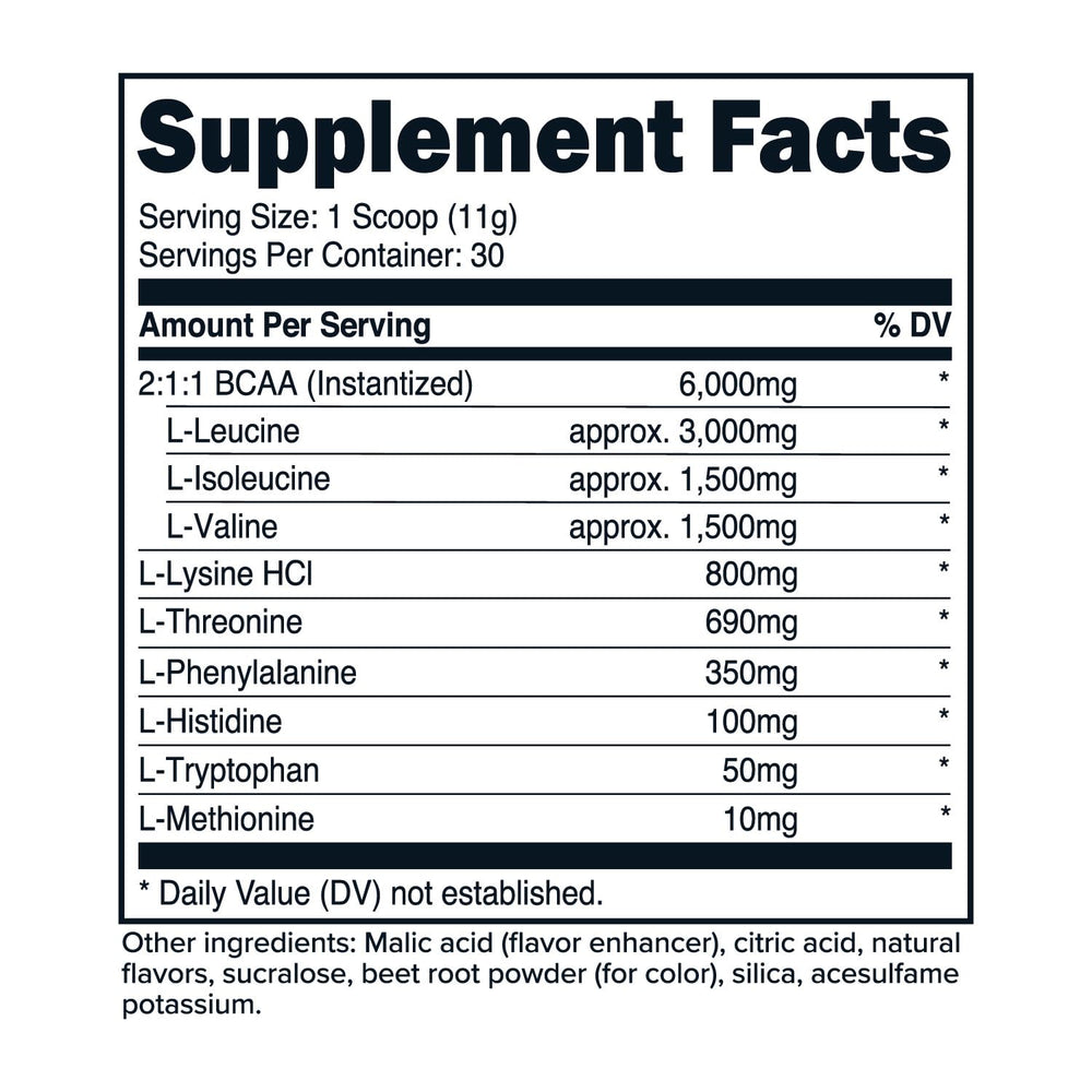 Front label of PrimaForce EAA Powder Fruit Punch