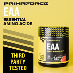 NSF GMP certifications logos on Primaforce EAA Powder packaging