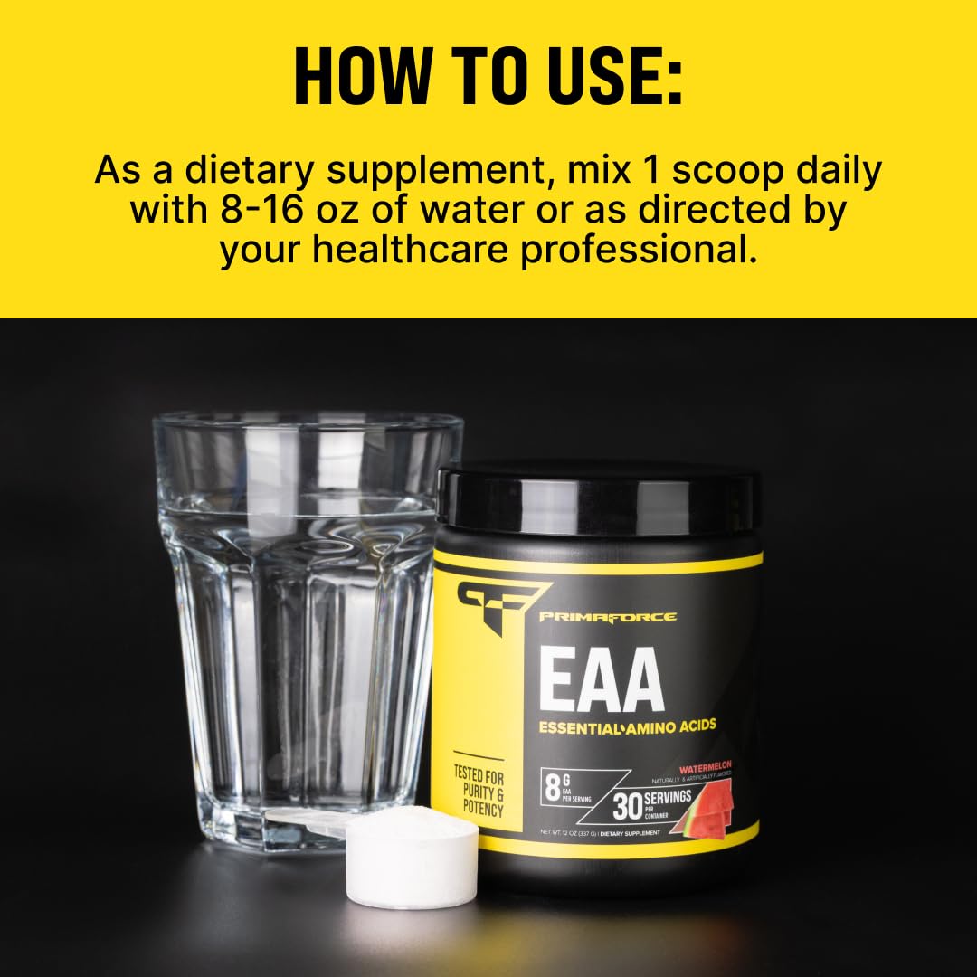 Prepared water bottle with Primaforce EAA Powder Watermelon shake